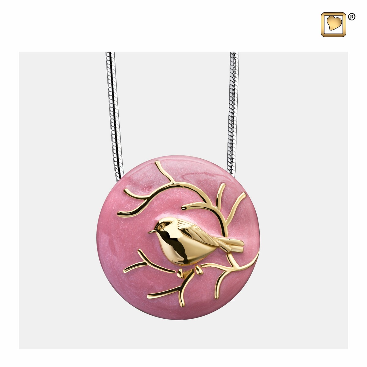 BlessingBirds Ashes Pendant Pearl Pink&Pol gold Vermeil