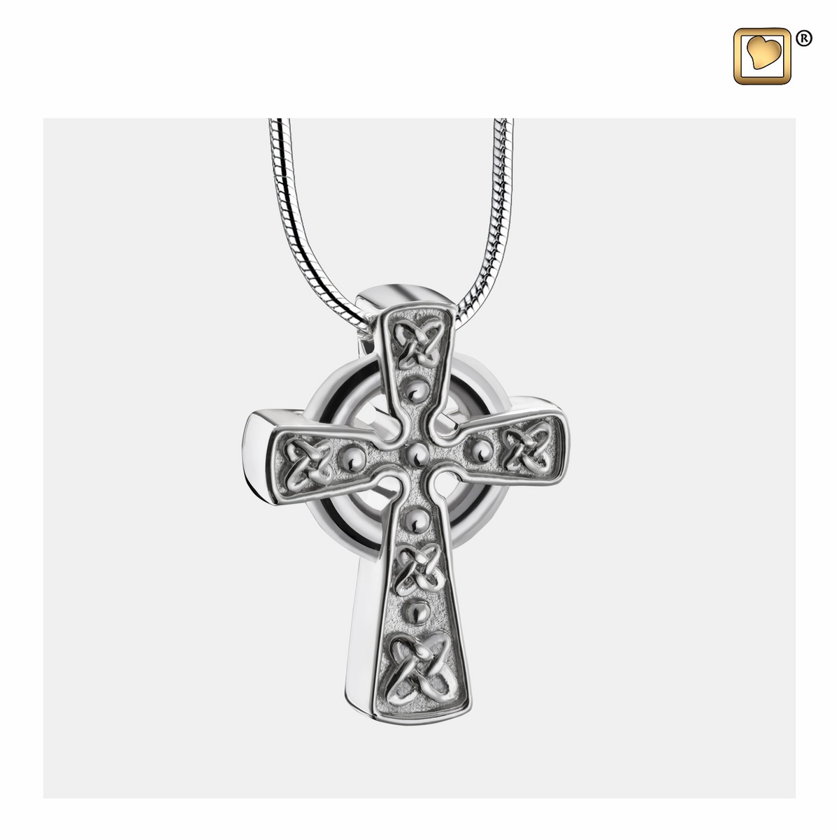 CelticCrosswithKnots Ashes Pendant Pol&Bru silver